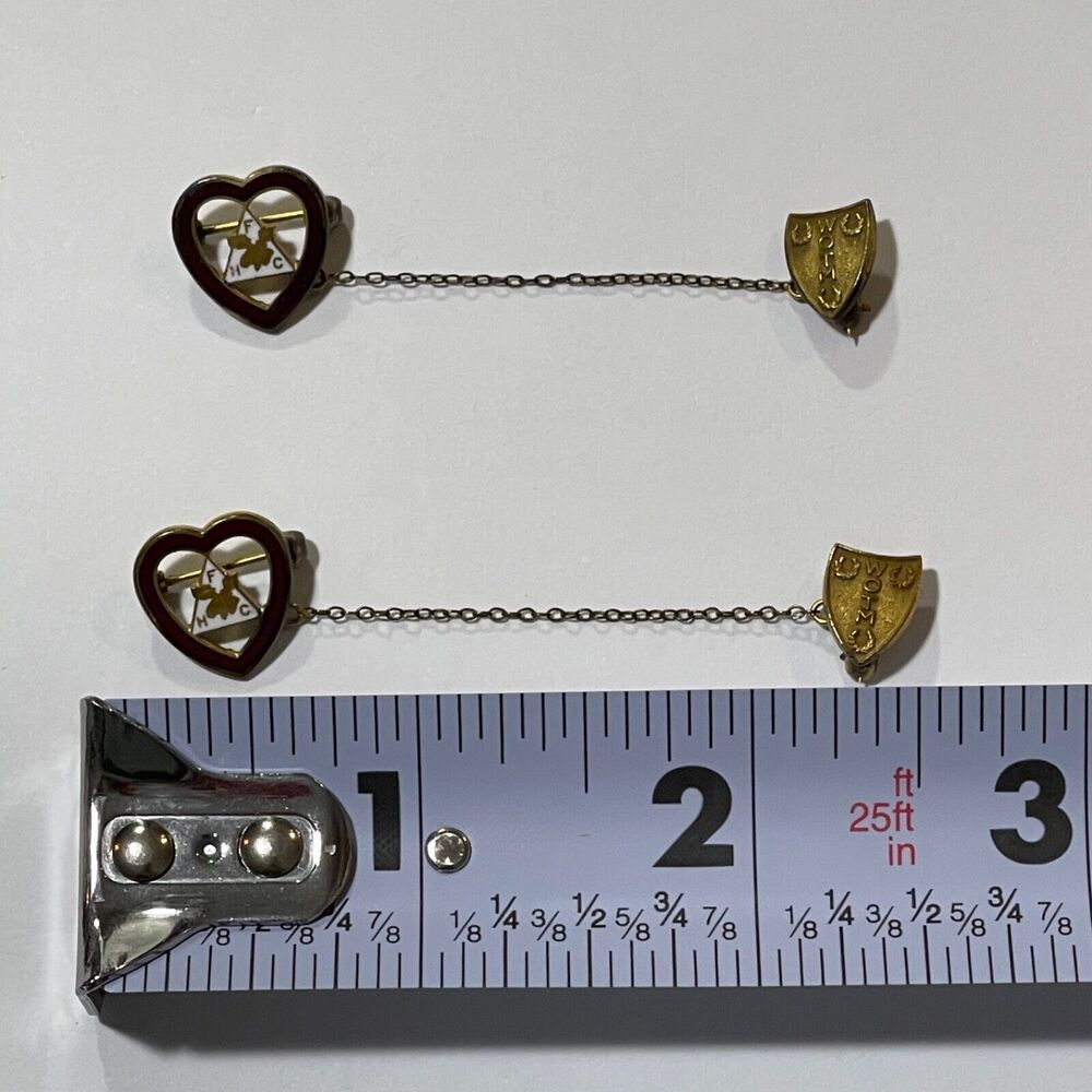 Loyal Order of The Moose Lodge Women Member Enamel Heart Lapel Pin Vintage WOTM - Picture 2 of 6